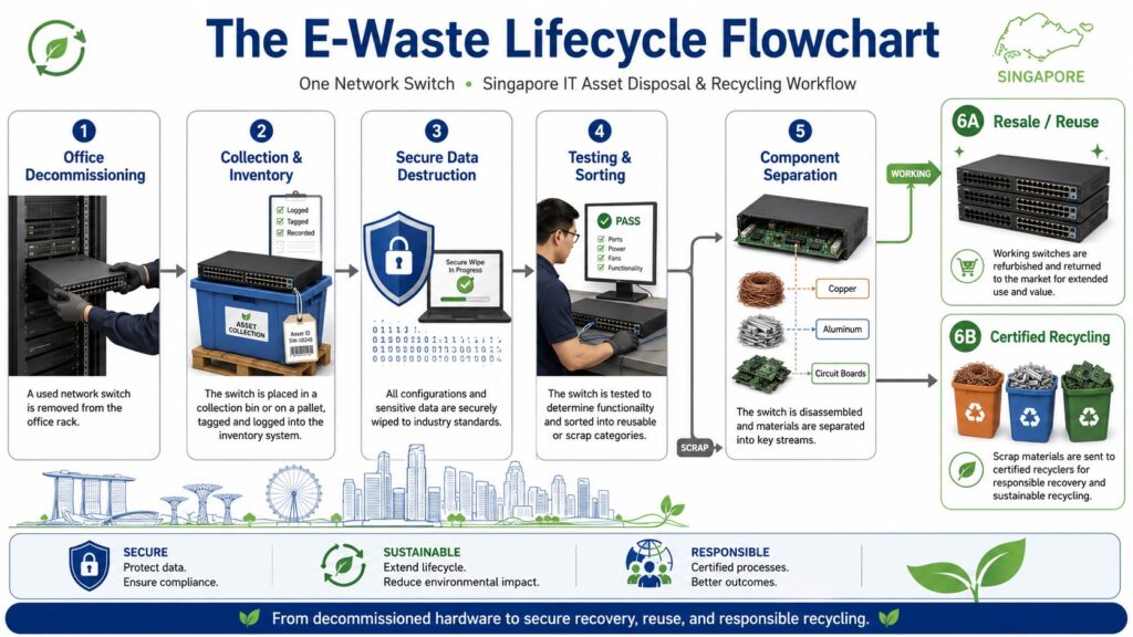 E-waste lifecycle for network switches in Singapore