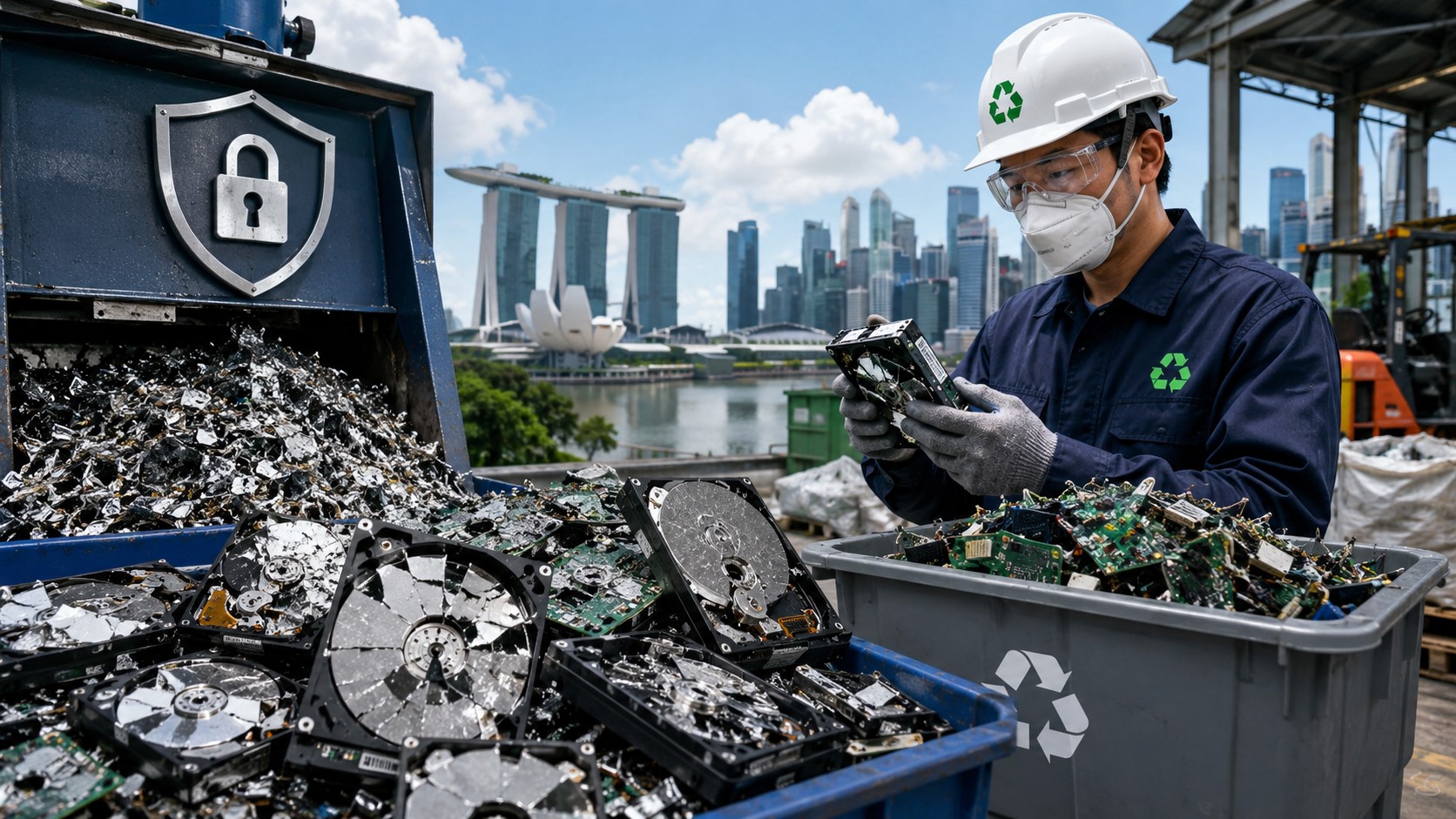 Secure Hard Disk Destruction & E-Waste Scrap Singapore