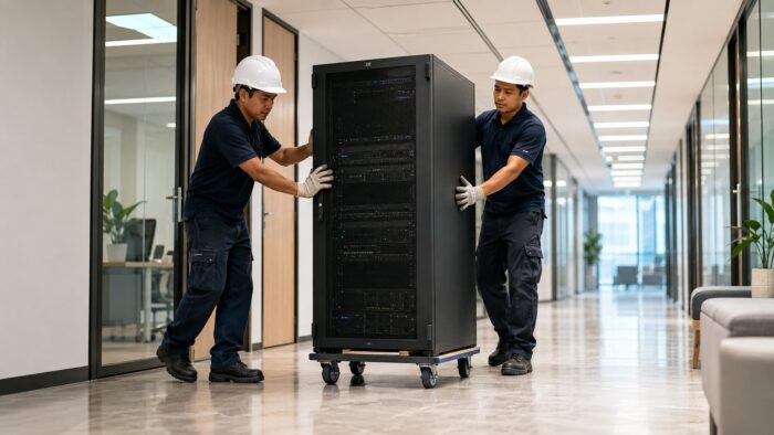 Moving equipment through a modern office
