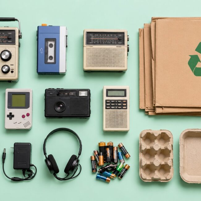 Vintage electronics and recyclable materials