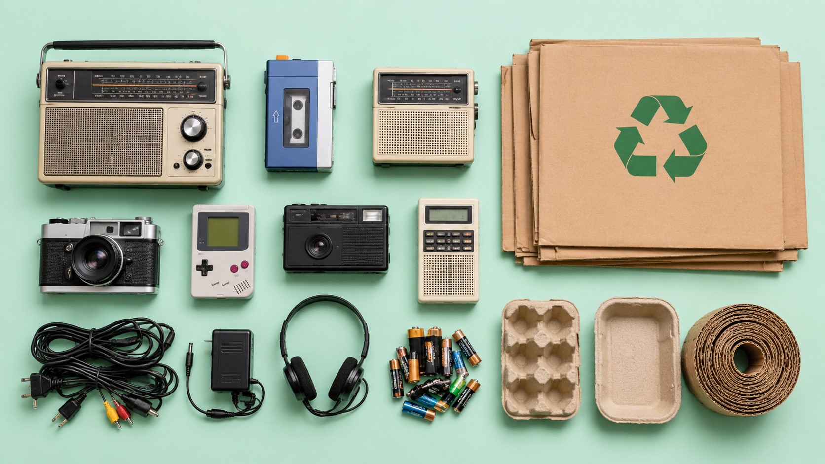 Vintage electronics and recyclable materials