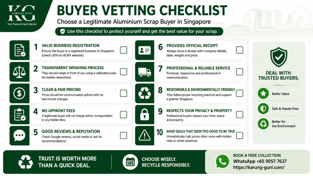Buyer vetting checklist for scrap sales