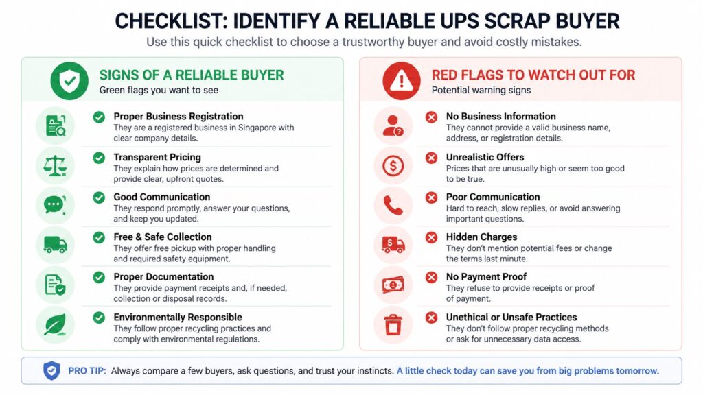 Checklist for reliable UPS scrap buyers