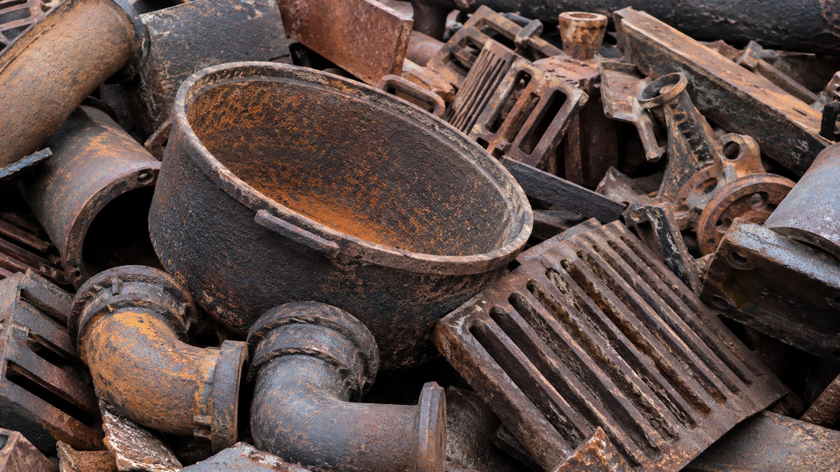 Rusty metal scrapyard chaos