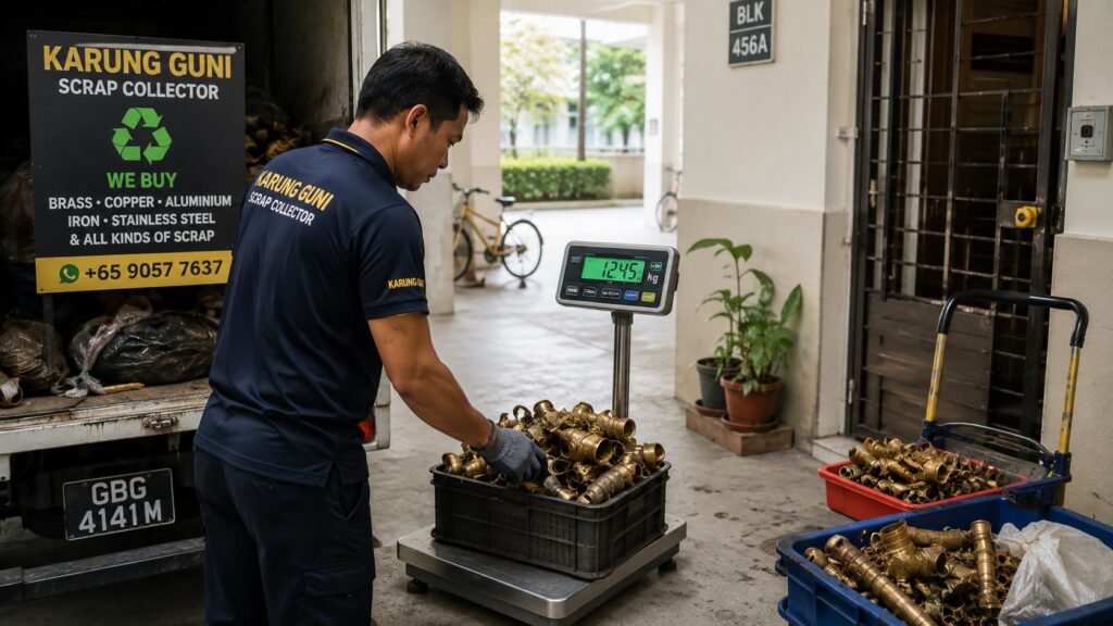 Scrap collector at work in loading area