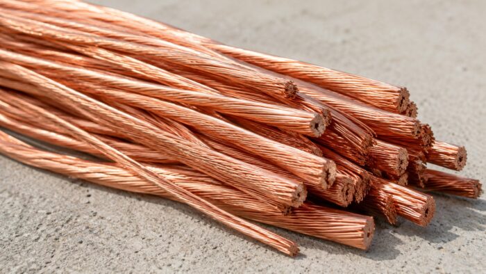 Bare bright copper wire scrap ready for collection in Singapore